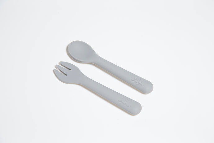 Silicone Spoon & Fork (Stormy Sky)